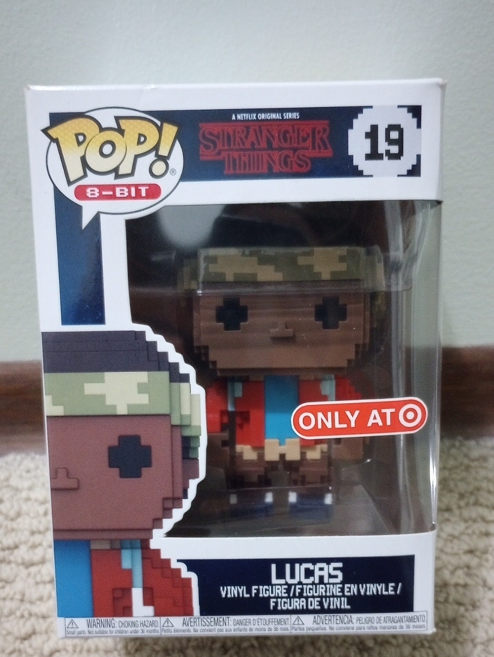 Funko POP! 8-Bit Lucas Stranger Things Vinyl Figure #19 - Red, Blue, Camo Green